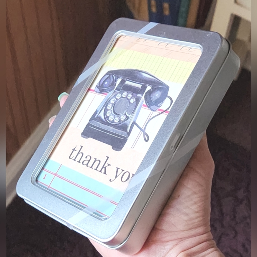 Cavallini & Co Thank You Cards-- 10 Cards & Envelopes In Metal Tin - Picture 5 of 7
